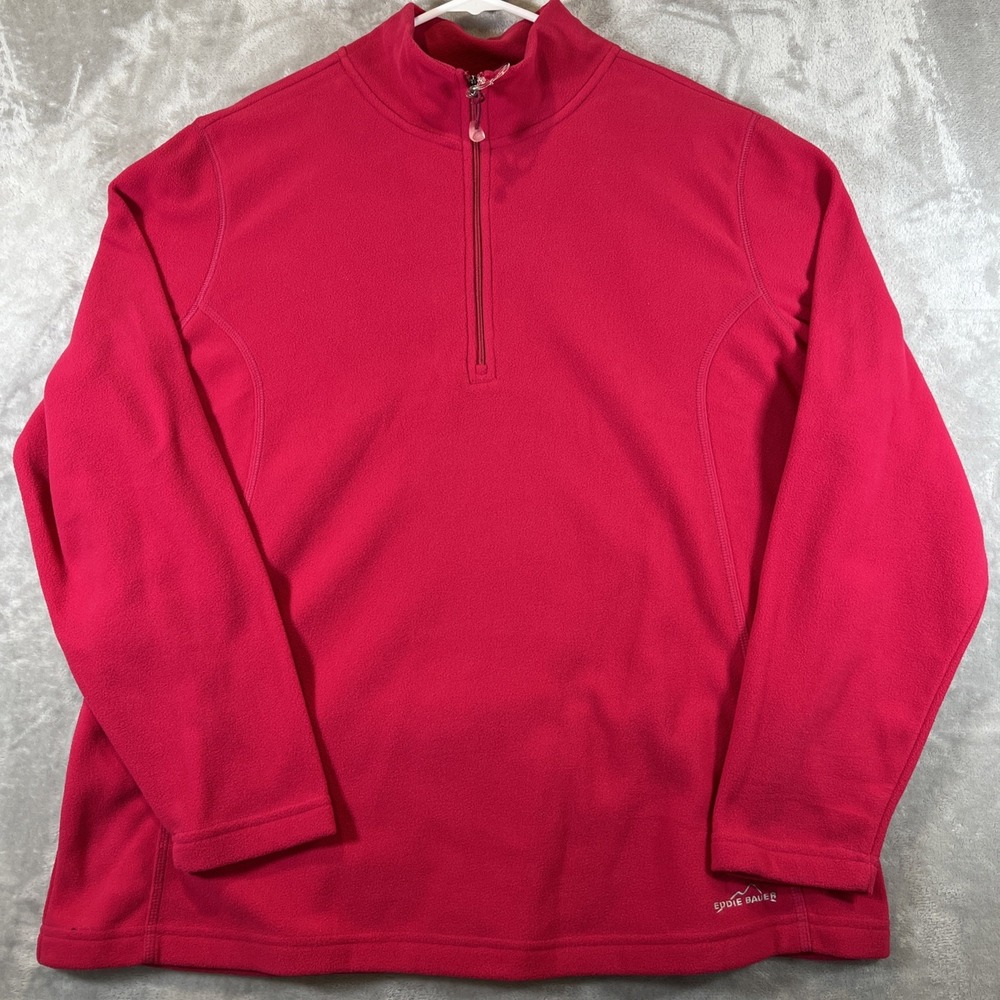 Eddie Bauer Sport fleece‎ pullover 1/4 zip Fucshia Pink Womens XXL New NWT